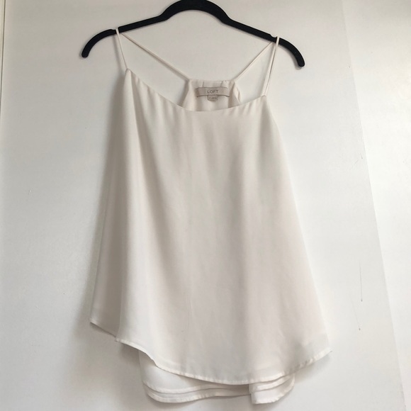 LOFT Tops - Lovely simple white Loft silk tank